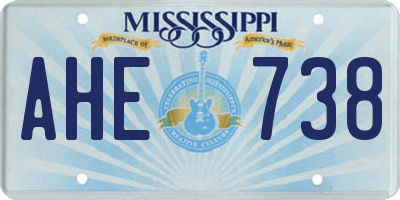 MS license plate AHE738