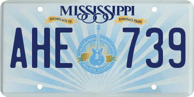 MS license plate AHE739