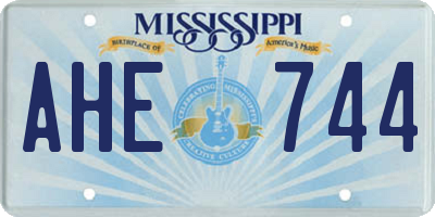 MS license plate AHE744