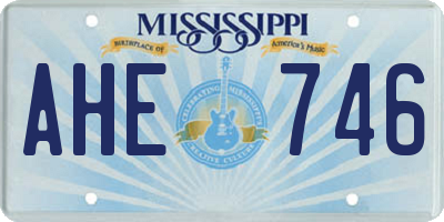 MS license plate AHE746