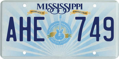 MS license plate AHE749