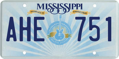 MS license plate AHE751