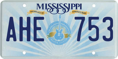MS license plate AHE753