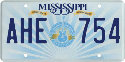 MS license plate AHE754