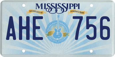 MS license plate AHE756
