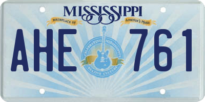 MS license plate AHE761