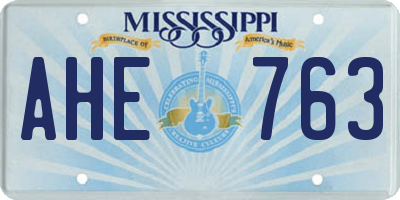 MS license plate AHE763