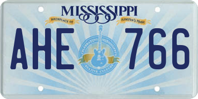 MS license plate AHE766