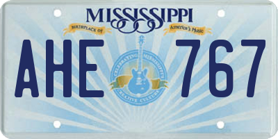 MS license plate AHE767