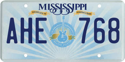 MS license plate AHE768