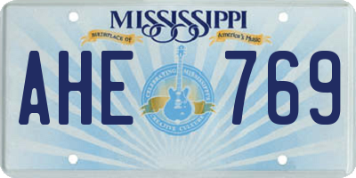 MS license plate AHE769