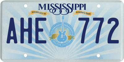 MS license plate AHE772