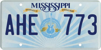 MS license plate AHE773