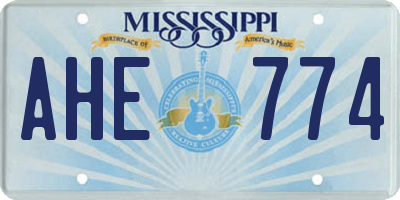 MS license plate AHE774