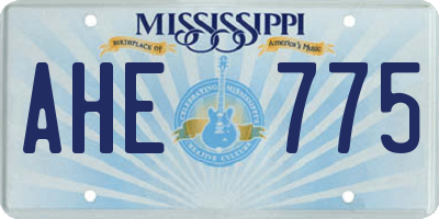 MS license plate AHE775