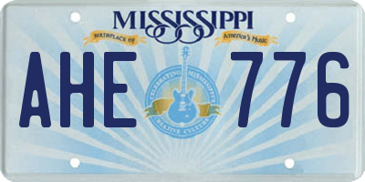 MS license plate AHE776