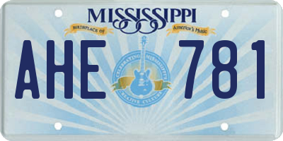 MS license plate AHE781