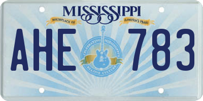 MS license plate AHE783