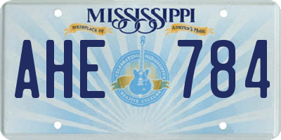 MS license plate AHE784