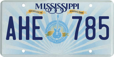 MS license plate AHE785