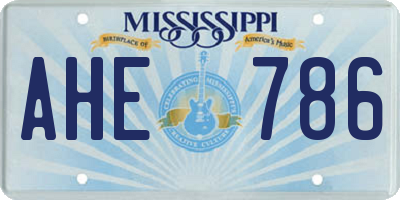 MS license plate AHE786