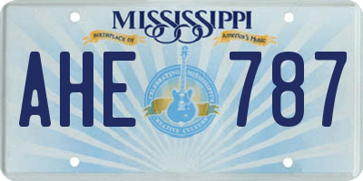 MS license plate AHE787