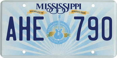 MS license plate AHE790