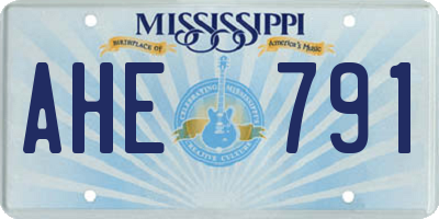 MS license plate AHE791