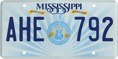 MS license plate AHE792
