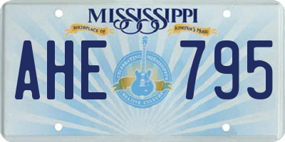 MS license plate AHE795