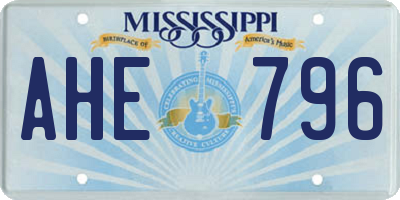 MS license plate AHE796