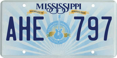 MS license plate AHE797