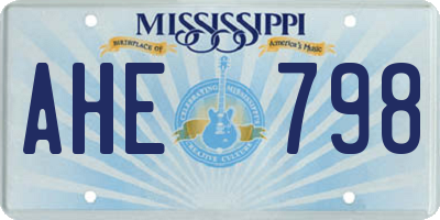 MS license plate AHE798