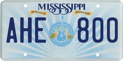 MS license plate AHE800