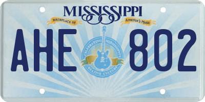 MS license plate AHE802