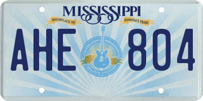 MS license plate AHE804