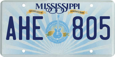 MS license plate AHE805