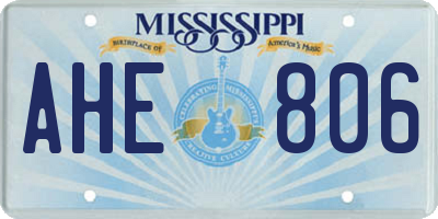 MS license plate AHE806