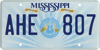 MS license plate AHE807