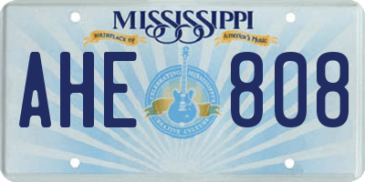 MS license plate AHE808