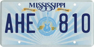 MS license plate AHE810