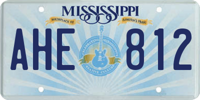 MS license plate AHE812