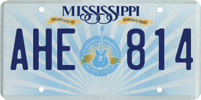 MS license plate AHE814