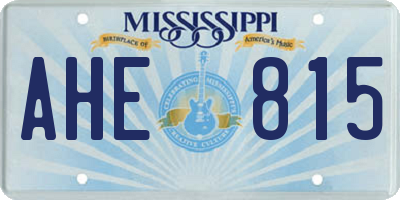 MS license plate AHE815
