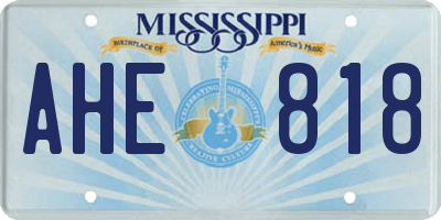 MS license plate AHE818