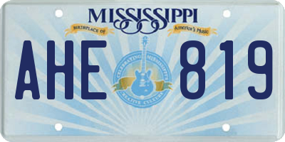 MS license plate AHE819