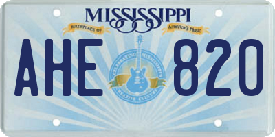 MS license plate AHE820