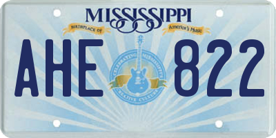 MS license plate AHE822