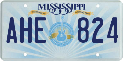 MS license plate AHE824