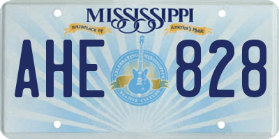 MS license plate AHE828